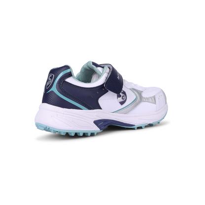 SG ARMOUR STUD Cricket Shoes In White/Navy/Teal – Your Ultimate Cricket Companion