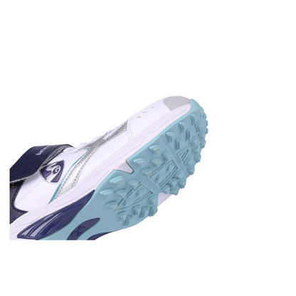 SG ARMOUR STUD Cricket Shoes In White/Navy/Teal – Your Ultimate Cricket Companion
