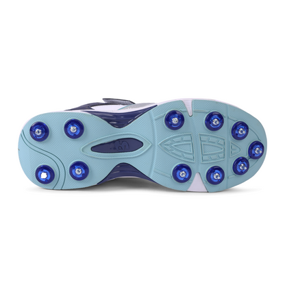SG ARMOUR SPIKE Cricket Shoes : Unlock Peak Performance With Biomechanically Engineered Design And Advanced Stability (WHITE/NAVY/TEAL)