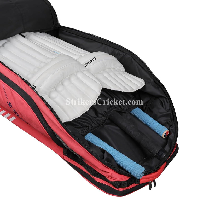 Watermarked - SHREY LEGACY 120 DUFFLE WHEELIE KIT BAG RED