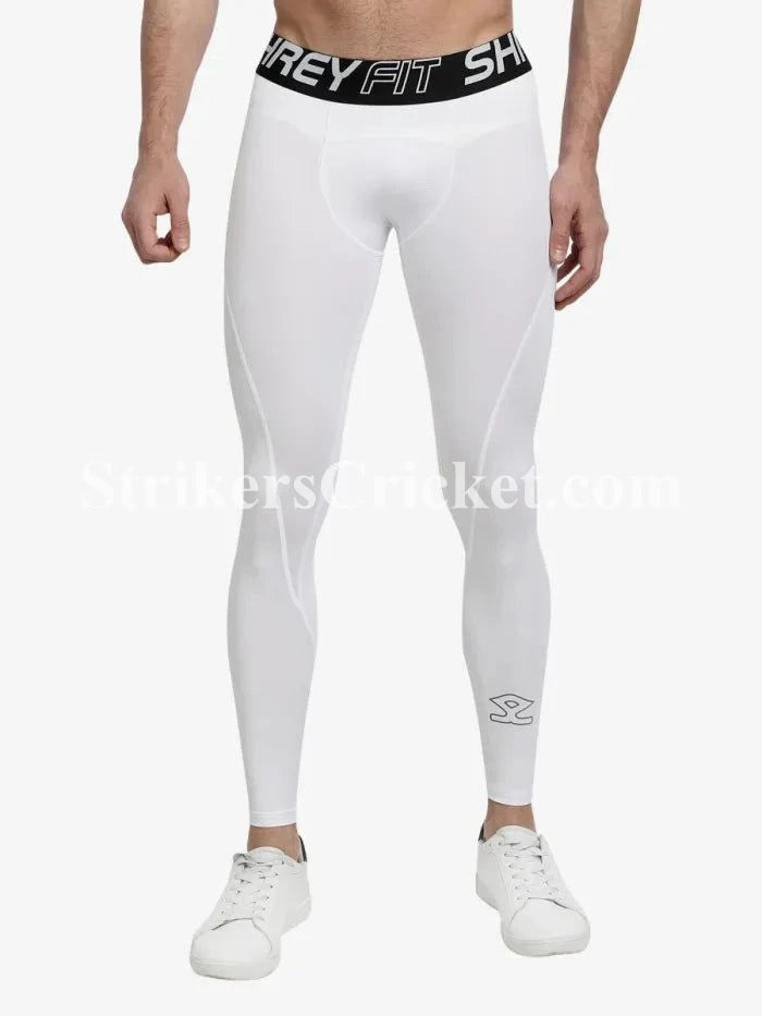 Watermarked - SHREY COMPRESSION LONG TIGHTS WHITE